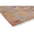 Modern Hand Knotted Wool Rust 2' x 2' Rug