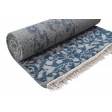 Modern Hand Knotted Wool Blue 3' x 10' Rug