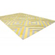 Modern Hand Woven Leather / Cotton Yellow 5' x 8' Rug