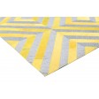 Modern Hand Woven Leather / Cotton Yellow 5' x 8' Rug