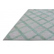 Modern Hand Woven Leather / Cotton Green 5' x 8' Rug