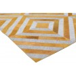 Modern Hand Woven Leather / Cotton Gold 5' x 8' Rug