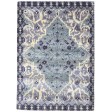 Traditional-Persian/Oriental Hand Knotted Jute Blue 5' x 8' Rug