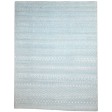 Modern Hand Knotted Wool / Silk (Silkette) Blue 9' x 12' Rug