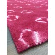 Handmade Woolen Shibori Pink Area Rug t-005 5x8