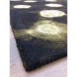 Handmade Woolen Shibori Charcoal Area Rug t-394 5x8