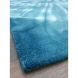 Handmade Woolen Shibori Cyan Area Rug t-564 5x8