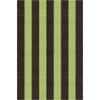 Handmade Brown Green VSAC03CL07 Stripe Rugs 5'X8'