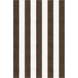 Handmade Brown White VSAD04AH12 Stripe Rugs 6'X9'