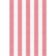 Handmade Pink White VSAO08AH12 Stripe Rugs 6'X9'